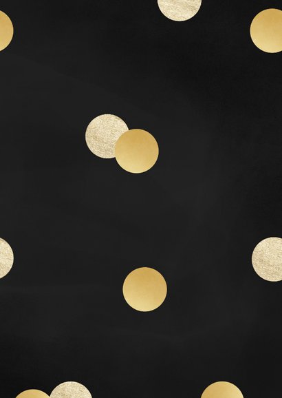 Kerstkaart fotocollage confetti goud feestdagen Achterkant