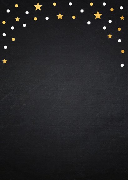 Kerstkaart fotocollage confetti goud krijtbord 2
