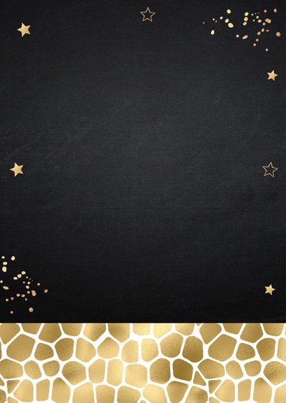 Kerstkaart fotocollage zwart panterprint goudlook 2