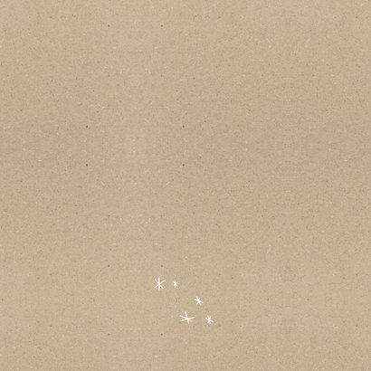 Kerstkaart fotocollage kraft goudlook sterren stempel Achterkant