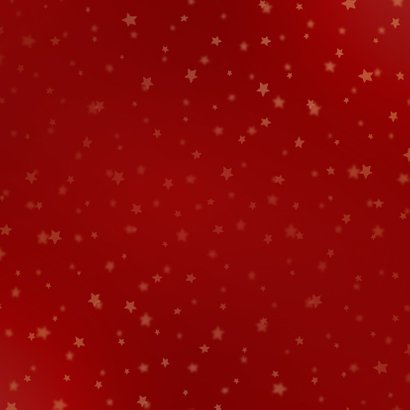 Kerstkaart fotocollage rood sterren goudaccent Achterkant