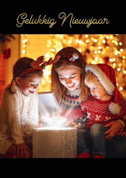 Kerstkaart fotocollage staand wit 2