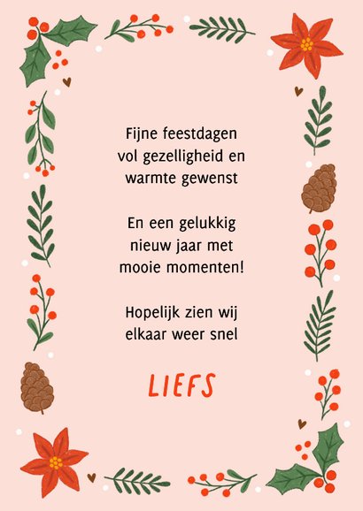 Kerstkaart fotokaart hulst besjes groen lichtoranje 3