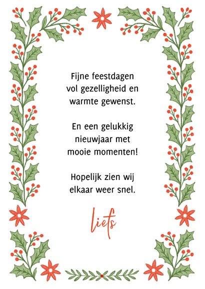 Kerstkaart fotokaart hulst besjes groen rood 3
