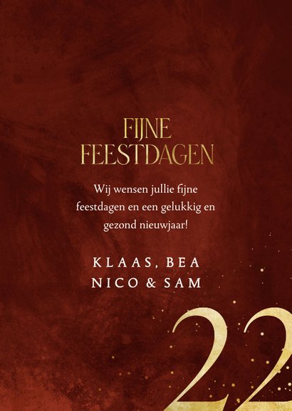 Kerstkaart fotostrip 2022 in goudlook 3