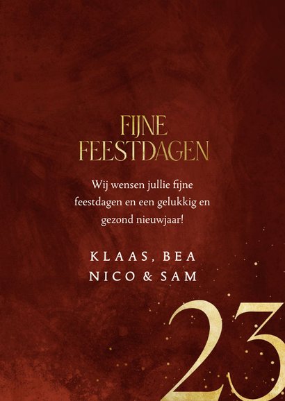 Kerstkaart fotostrip 2023 in goudlook 3