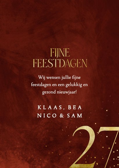 Kerstkaart fotostrip 2027 in goudlook 3