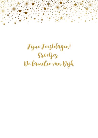 Kerstkaart fotostrip sterren goudlook 3
