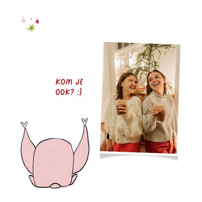 Kerstkaart foute grappige uitnodiging kerstdiner illustratie 2