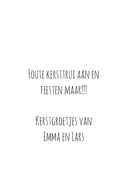 Kerstkaart Foute kersttrui en feesten maar 3