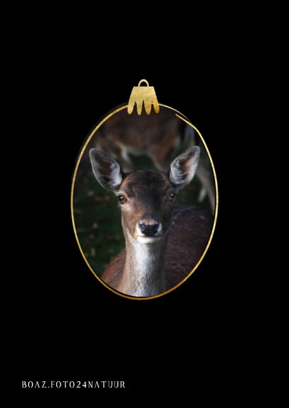 Kerstkaart gelukkige kerst hert 2