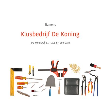 Kerstkaart gereedschap klusbedrijf 2