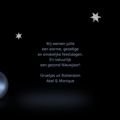 Kerstkaart gereflecteerde kerstbal sfeer 3