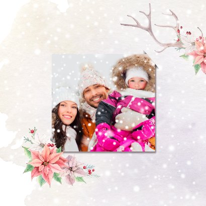 Kerstkaart gewei - kerstrozen - foto 2