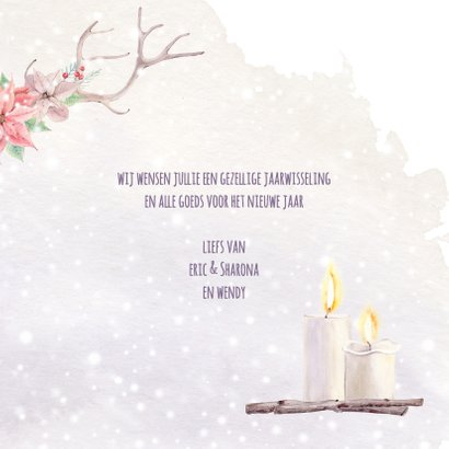 Kerstkaart gewei - kerstrozen - foto 3
