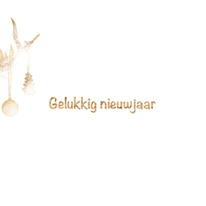 Kerstkaart gewei met goud-versiering 3
