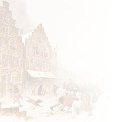 Kerstkaart gezellig winters tafereel 2