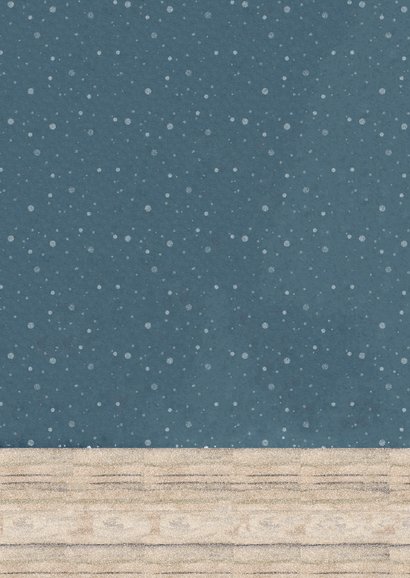 Kerstkaart gezellige kerstboom Achterkant