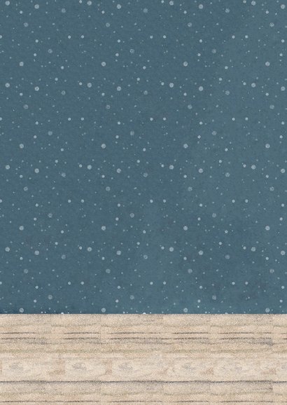 Kerstkaart gezellige kerstboom Achterkant