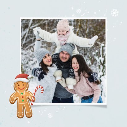 Kerstkaart gingerbread huisje snoep illustratie 2