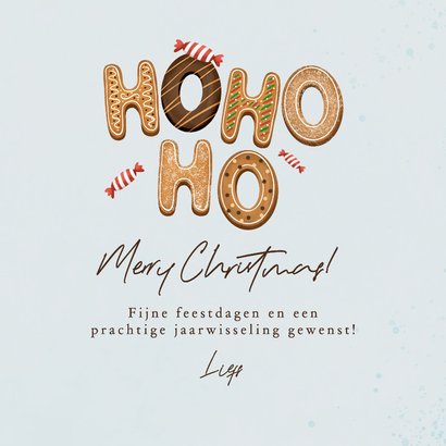 Kerstkaart gingerbread huisje snoep illustratie 3