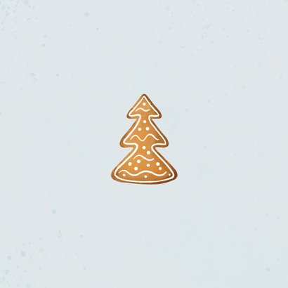 Kerstkaart gingerbread huisje snoep illustratie Achterkant