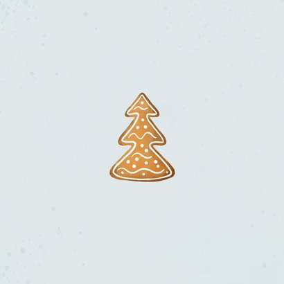 Kerstkaart gingerbread huisje snoep illustratie  Achterkant