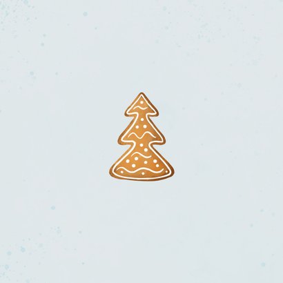 Kerstkaart gingerbread huisje snoep illustratie Achterkant