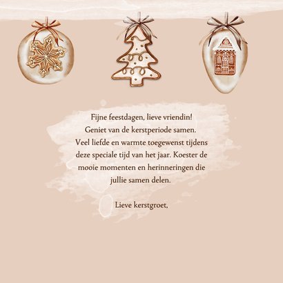 Kerstkaart gingerbread ornamenten 3