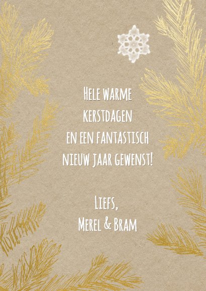 Kerstkaart glazen kerstbal gouden kersttak 3