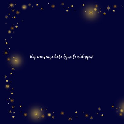 Kerstkaart glitter sterren goudlook 2