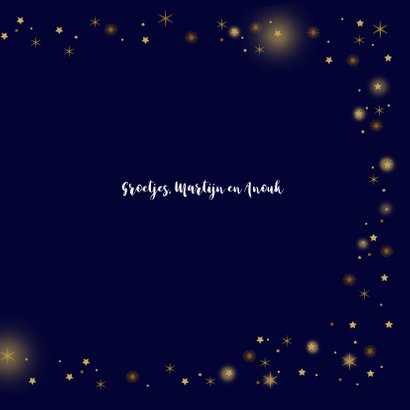 Kerstkaart glitter sterren goudlook 3
