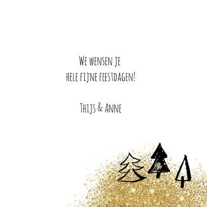 Kerstkaart glitter typografie 3