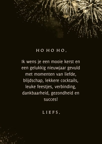 Kerstkaart goud chique humor gingle all the way cocktailglas 3