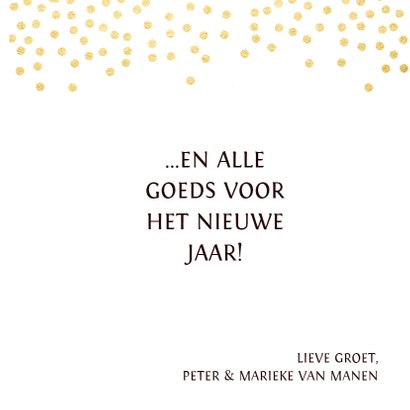 Kerstkaart goud confetti 3