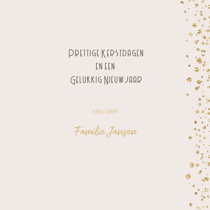 Kerstkaart goud glitter confetti 3