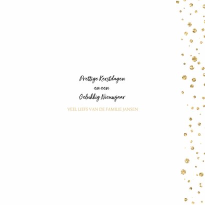 Kerstkaart goud glitter confetti 3