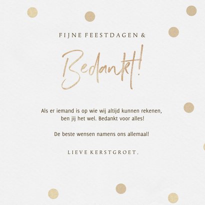 Kerstkaart goud hart bedankt fijne feestdagen 3