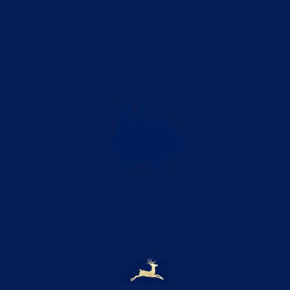 Kerstkaart goud-illustratie op blauw Achterkant