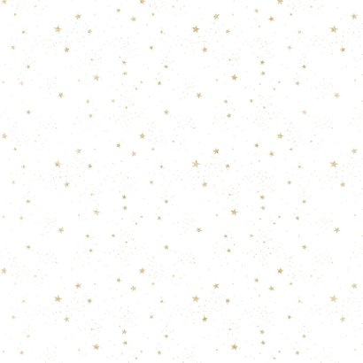 Kerstkaart goud op wit met sterretjes 2