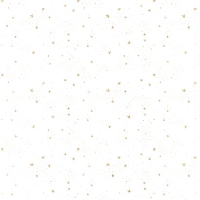 Kerstkaart goud op wit met sterretjes 2