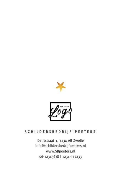 Kerstkaart goud schilder renovatie bedrijf met foto's 2