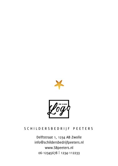 Kerstkaart goud schilder renovatie bedrijf met foto's 2