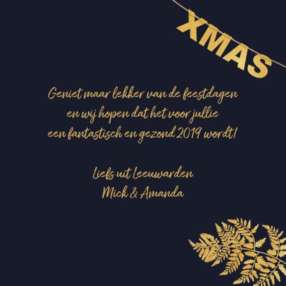 Kerstkaart goud Xmas en foto 3