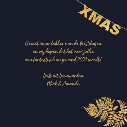 Kerstkaart goud Xmas en foto 3