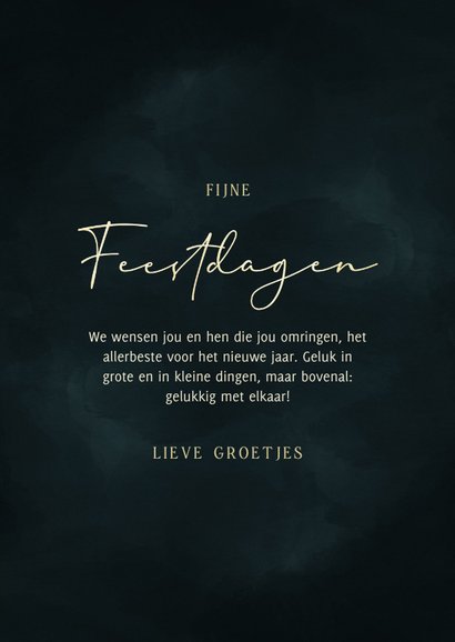 Kerstkaart gouden 2023 donkergroen stijlvol 3