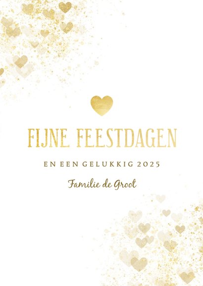 Kerstkaart gouden hart met foto liefdevol  3