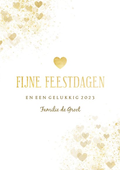 Kerstkaart gouden hart met foto liefdevol 3