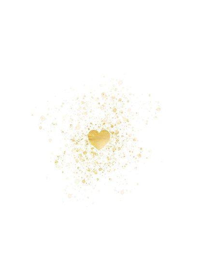 Kerstkaart gouden hart met foto liefdevol Achterkant
