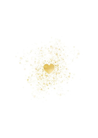 Kerstkaart gouden hart met foto liefdevol Achterkant